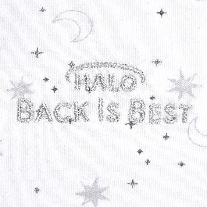 HALO SleepSack, 100% Cotton Wearable Blanket, Swaddle Transition Sleeping Bag, TOG 0.5, Midnight Moons-grey, Large, 12-18 Months