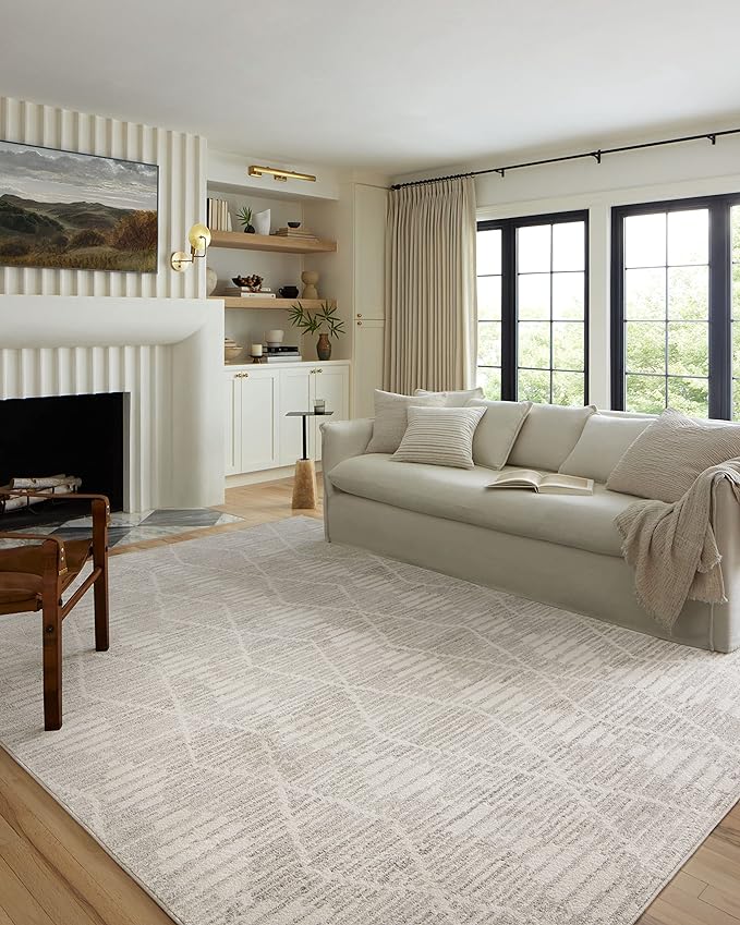 Loloi Kamala Collection KAM-02 Ivory/Silver 11'-2" x 15'-7" Area Rug