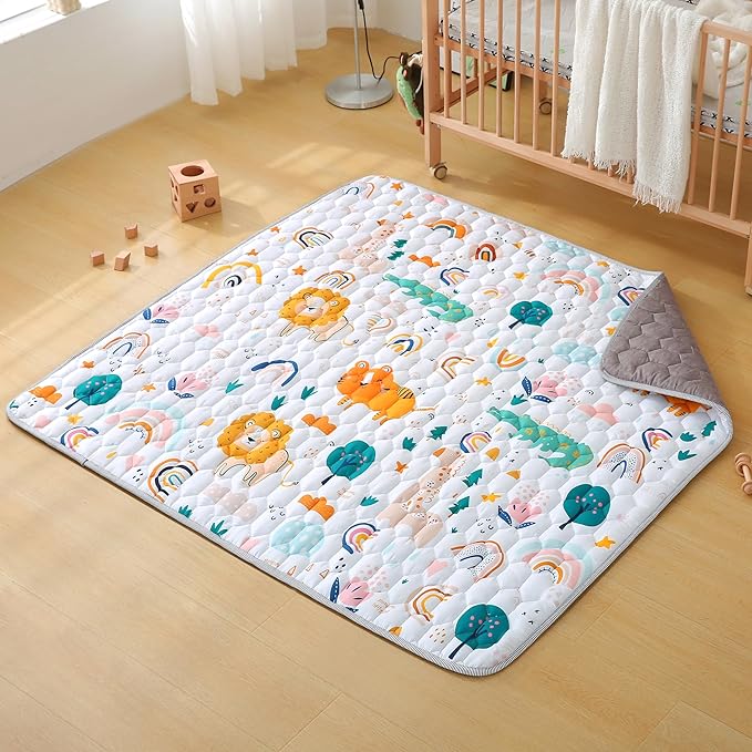 Baby Play Mats for Floor, 50"×50" Playpen Mat, Thick Cushioning Padding Foam Playmat, Washable Crawling Mat for Baby and Toddlers Infants to Play and Learn