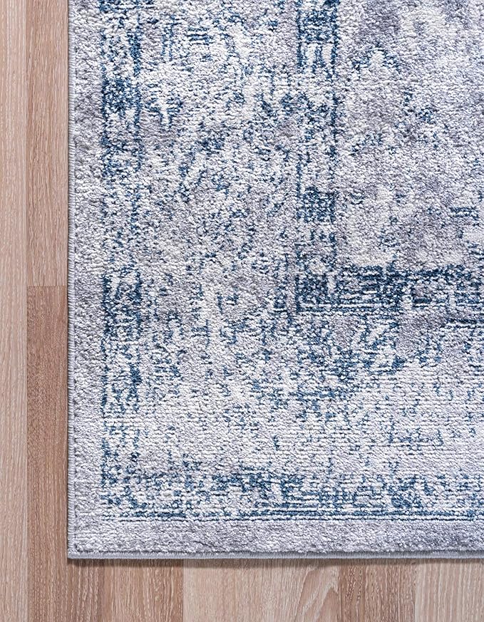 Rugs.com Charleston Collection Rug – 4' x 6' Gray Low-Pile Rug Perfect for Living Rooms, Large Dining Rooms, Open Floorplans