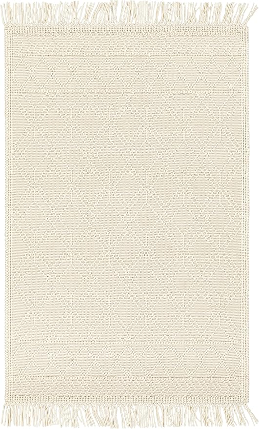Mark&Day Wool Rugs, 2x4 Staveley Cottage Beige Area Rug, Cream White Carpet for Living Room, Bedroom or Kitchen (2'3" x 3'9")