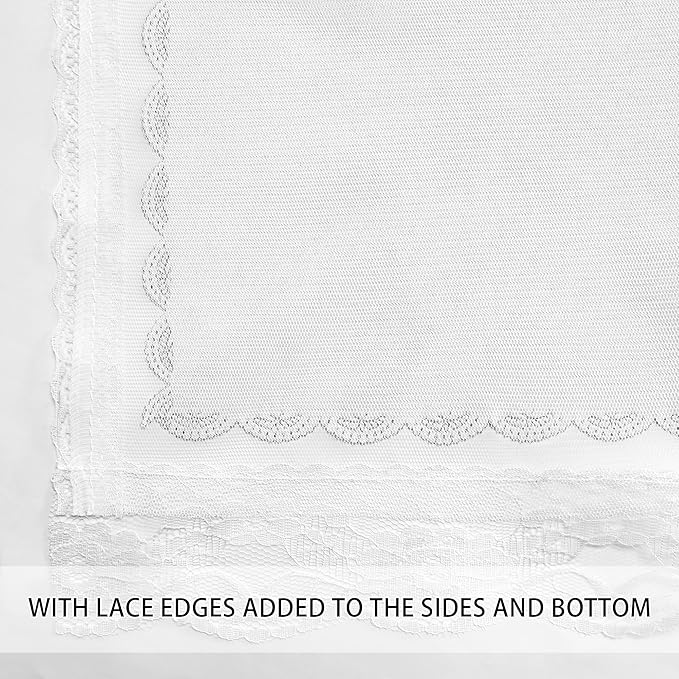 XiDi White Curtains 96 Inches Long for Girls Bedroom Living Room Privacy Room Darkening Double Layer Curtains with Sheer Overlay for Kids Toddler Princess Nursery Room Grommet Window Drapes W34 X L96