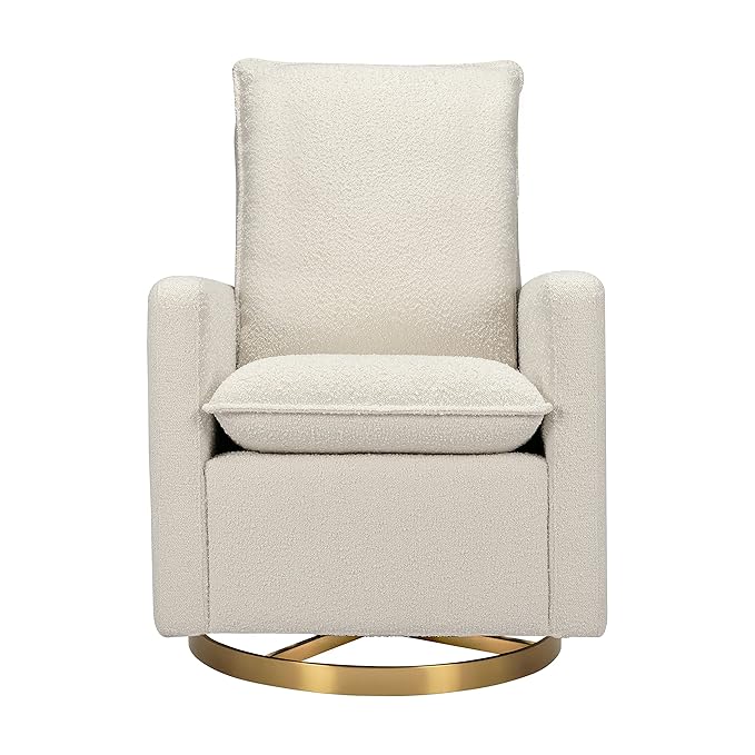 Babyletto Cali Pillowback Swivel Glide in Boucle, Greenguard Gold and CertiPUR-US Certified