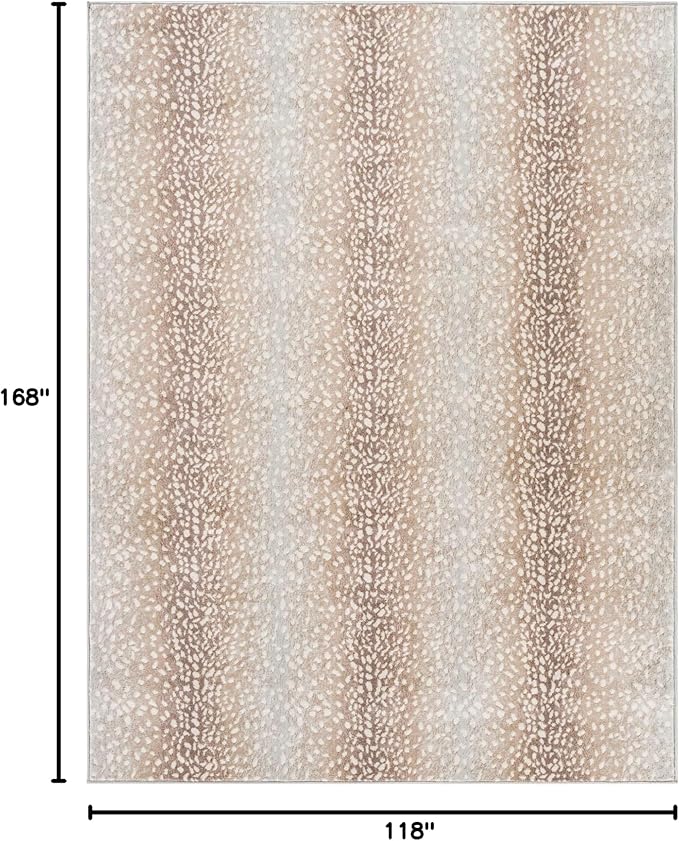 Livabliss Area Rugs - 10x14 Pablo Modern Antelope Print Camel Brown Area Rug for Living Room Bedroom - Animal Theme Non-Shedding Stain Resistant Large Carpet for Kitchen, Office (9'10" x 14')