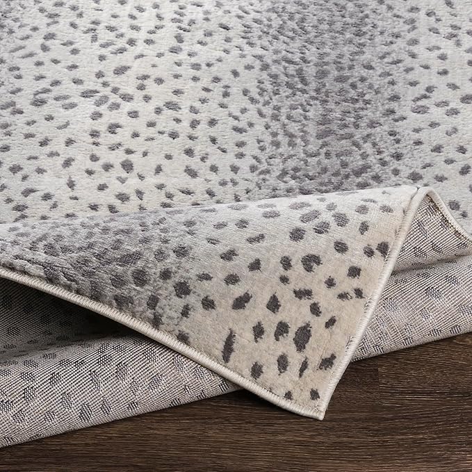 Livabliss Area Rugs - 5x7 Pablo Modern Antelope Print Grey Ivory Area Rug for Living Room Bedroom - Animal Theme Non-Shedding Stain Resistant Carpet for Kitchen, Office (5'3" x 7'1")