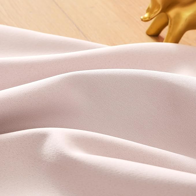 Treatmentex Pink Half-Blackout Curtains 54" Pink Pompoms Curtain Panels for Nursery Room Darkening Thermal Curtain Drapes for Baby Girls Rod Pocket 2pcs