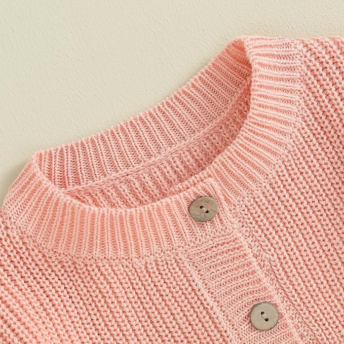 Newborn Baby Boy Girl Knit Sweater Cardigan Winter Warm Button Down Sweatshirt Top Outfit Cute Infant Fall Clothes