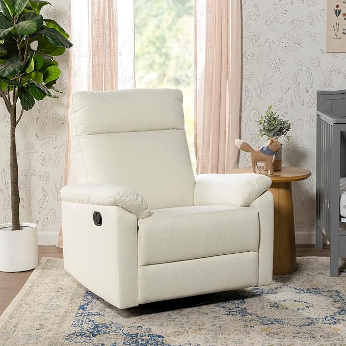DaVinci Suzy Glider Recliner Nursery Chair - Versatile Glider Rocking Chair for Nursery and Living Room - GREENGUARD Gold, FSC & Certi-PUR US Certified - 360° Swivel Rocker Recliner - Vanilla