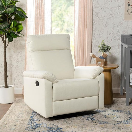 DaVinci Suzy Glider Recliner Nursery Chair - Versatile Glider Rocking Chair for Nursery and Living Room - GREENGUARD Gold, FSC & Certi-PUR US Certified - 360° Swivel Rocker Recliner - Vanilla
