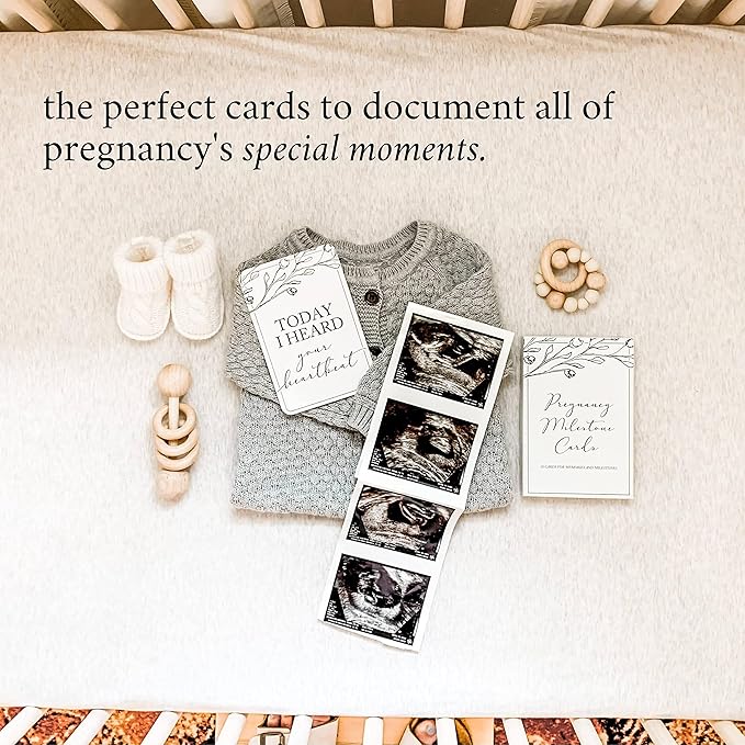 Baby Milestone Cards (19+11) - Weekly Baby Milestone Signs w/Hello World Newborn Sign, Announcement Sign - Birth Announcement Cards for New Moms