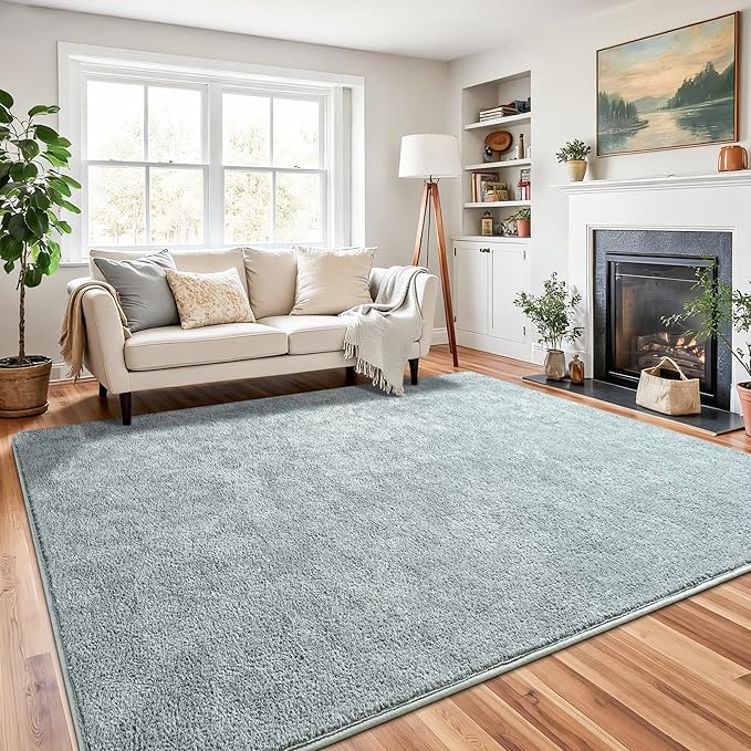 Chicrug 6x9 Minimalist Washable Area Rugs for Bedroom Living Room Classroom, Modern Soft Memory Foam Rug for Kids Nursery, Low Plie Indoor Carpet for Dorm Dining Office Bedside Room Decor, Grey