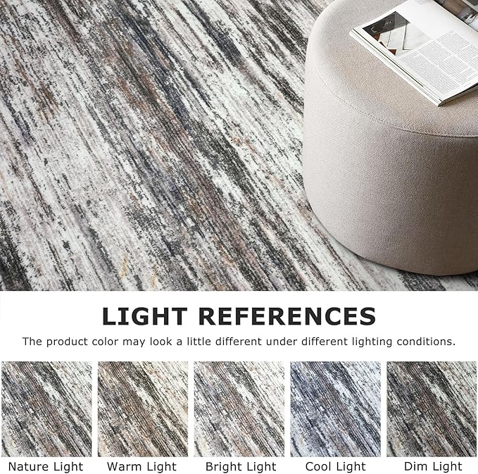 2x3 Modern Abstract Rug for Entryway, Grey Brown Super Soft Small Area Rug, Washable Non-Slip Kitchen Rugs, Low-Pile Mat for Kitchen, Bedside, Indoor Door Mat