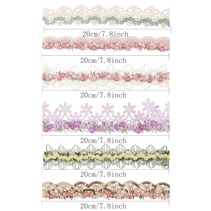 cherrboll Baby Flower Bows Headbands 6pcs Floral Hair Wraps Nylon Hairbands Crown Newborn Infant Toddler Hair Accessories