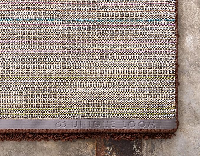 Unique Loom Solid Shag Collection Area Rug (9' x 12' 2" Rectangle Chocolate Brown)