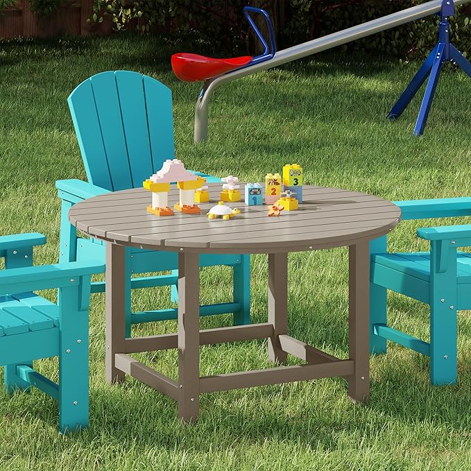 Costaelm Kids Dinner Table, Toddler Play Desk Student Desk Outdoor Childrens Picnic Tables for Children Arts & Crafts, Snack Time, Multi-Activity Table for Ages 2-8 in Home/Outside, Weathered Wood