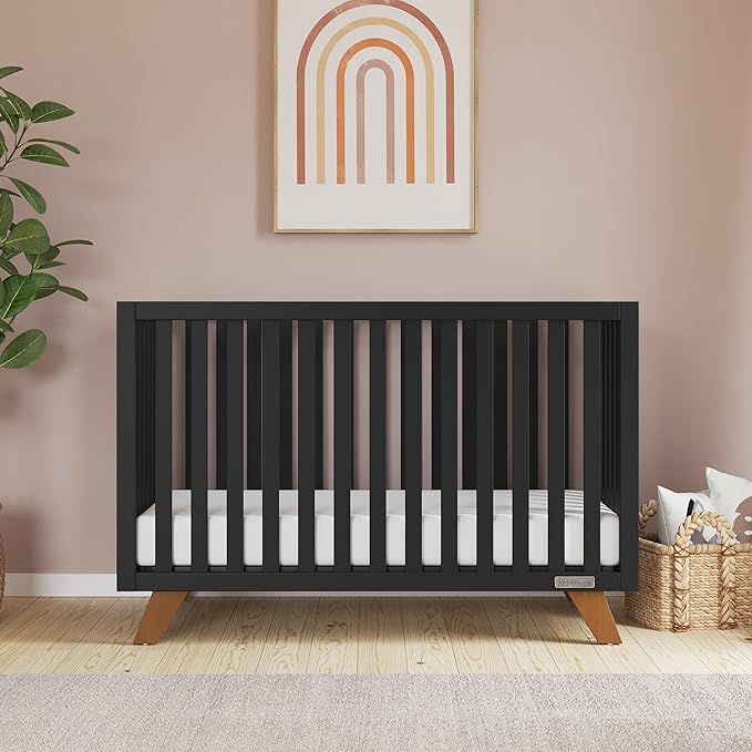 Child Craft SOHO Crib, 3-Drawer Dresser, Chest, 3-Piece Nursery Set, Includes 4-in-1 Convertible Crib, Dresser, Chest (Ebony)
