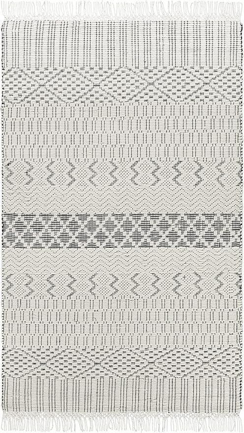 Mark&Day Wool Rugs, 8x10 Gschnitz Global Cream Area Rug, Cream Grey Carpet for Living Room, Bedroom or Kitchen (8' x 10')