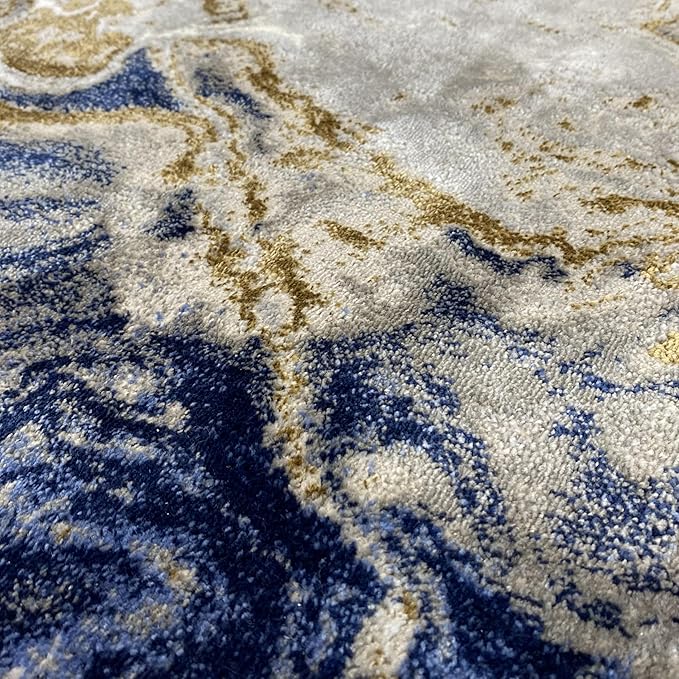 LUXE WEAVERS Marble Swirl Abstract Area Rug, Blue 9x12
