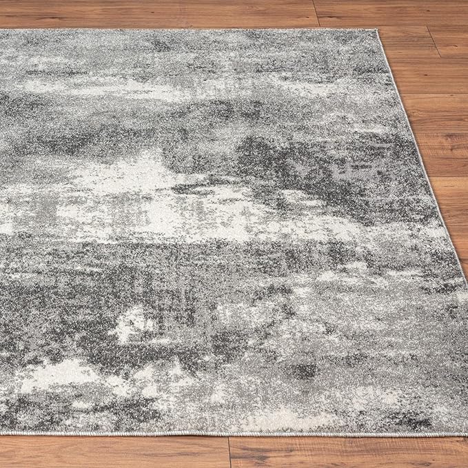 LUXE WEAVERS Euston Collection 7681 Dark Grey 2x3 Modern Abstract Area Rug