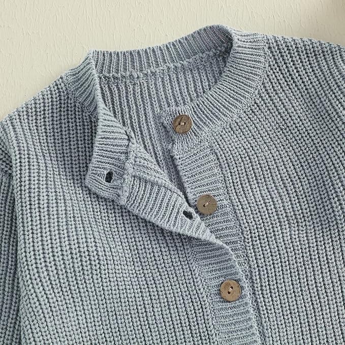 Newborn Baby Boy Girl Knit Sweater Cardigan Winter Warm Button Down Sweatshirt Top Outfit Cute Infant Fall Clothes