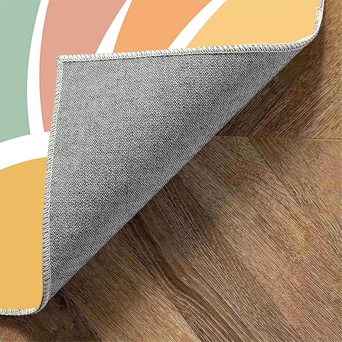 Machine Washable Rainbow Rugs Bedroom Fluffy Plush Soft Area Rugs Rainbow Sunshine Sun Print Living Room Non-Slip Indoor Flooring Kids Girls Boys Home Decor Aesthetics 6x9ft