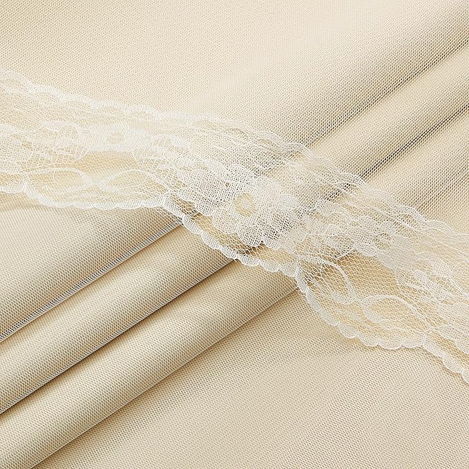 XiDi Beige Blackout Curtains with Sheer Overlay for Living Room Bedroom 63 Inches Long 2 Panels Mix & Match Double Layer Thermal Insulated Beige Window Drapes with Tiebacks Grommet Top W34 x L63