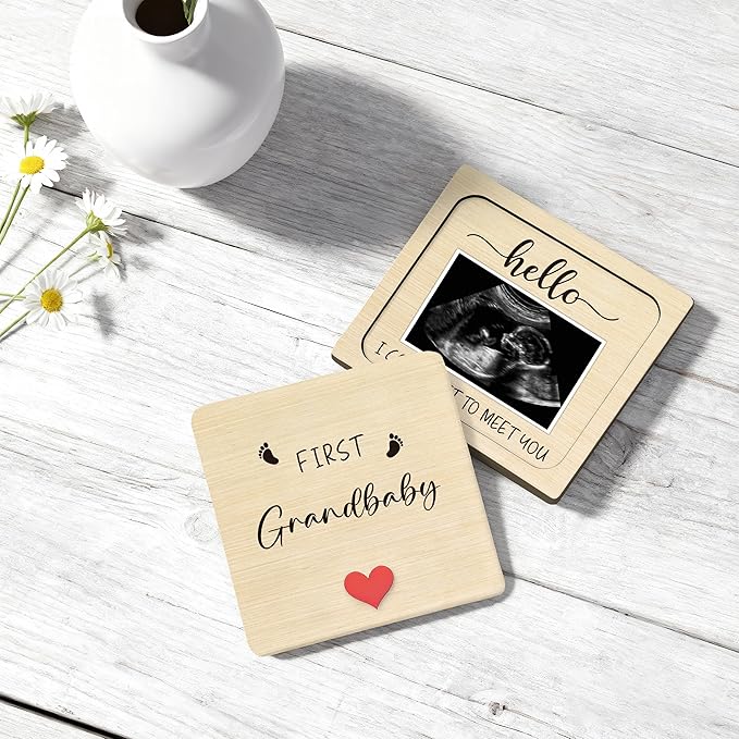Pregnancy Announcement for Grandma Grandparents, Ultrasound Picture Frames Surprise Box, Baby Coming Soon Announcement, Pregnancy Announcement Infant First Grandbaby Gift for Grandparents