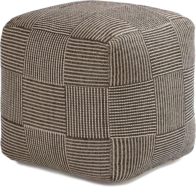Anji Mountain 100% Handmade & Handcrafted Comfortable Home Décor Pouf Ottoman Footrest for Living Room, Bedroom, Nursery, Kidsroom, Patio Furniture - (20" x 20" x 20" - Mocha Bisque)