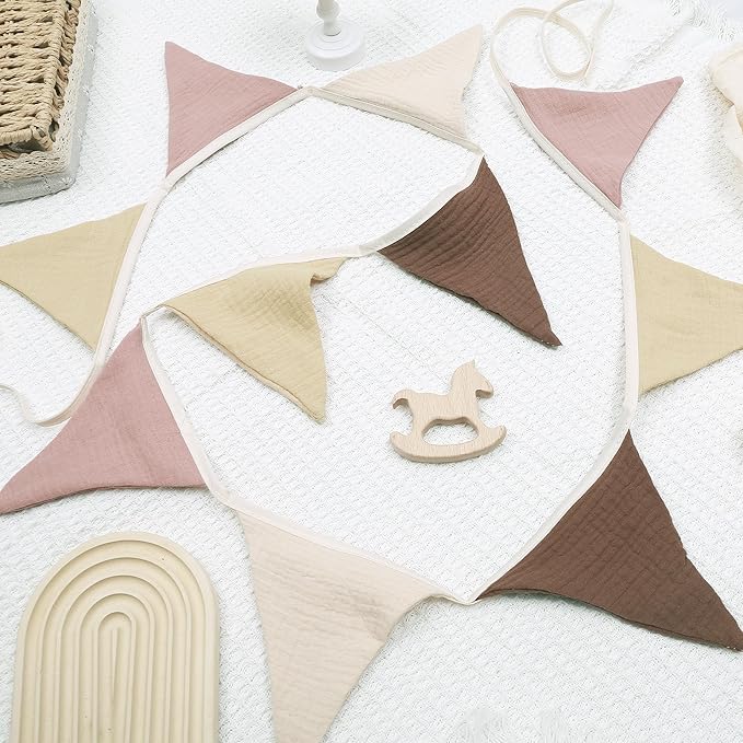 Pennant Banner Flags,Infant and toddler room decoration pennant,for Nursery Decor Baby Birthday Boho Wedding Shower Party Event (Colorful triangular flag banner92)