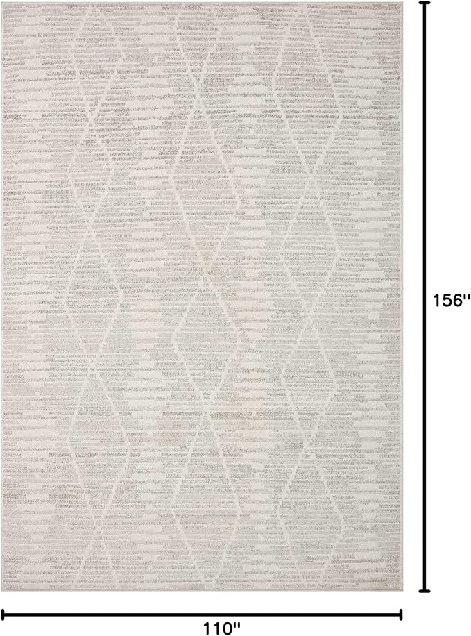 Loloi Kamala Collection KAM-02 Ivory/Silver 9'-2" x 13' Area Rug