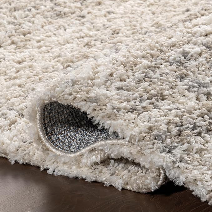 nuLOOM Brooke Shag Tasseled Area Rug - 2x10 Runner Shag Rug Casual Ivory Rugs for Living Room Bedroom Dining Room Nursery Entryway Hallway