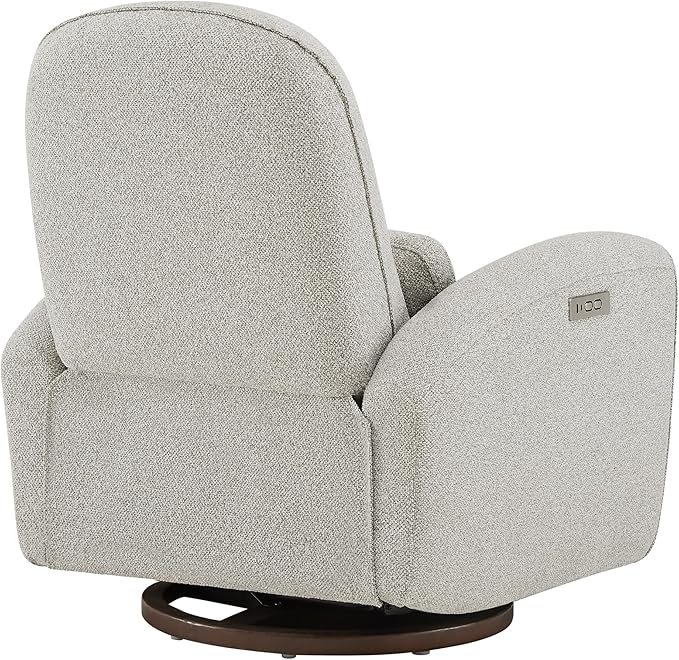 Watson & Whitely Swivel Glider Chairs, Nursery Rocking Chairs Power Recliner with Pillow Lumbar Support Charging Ports & Solid Wood Base for Living Room, Grey