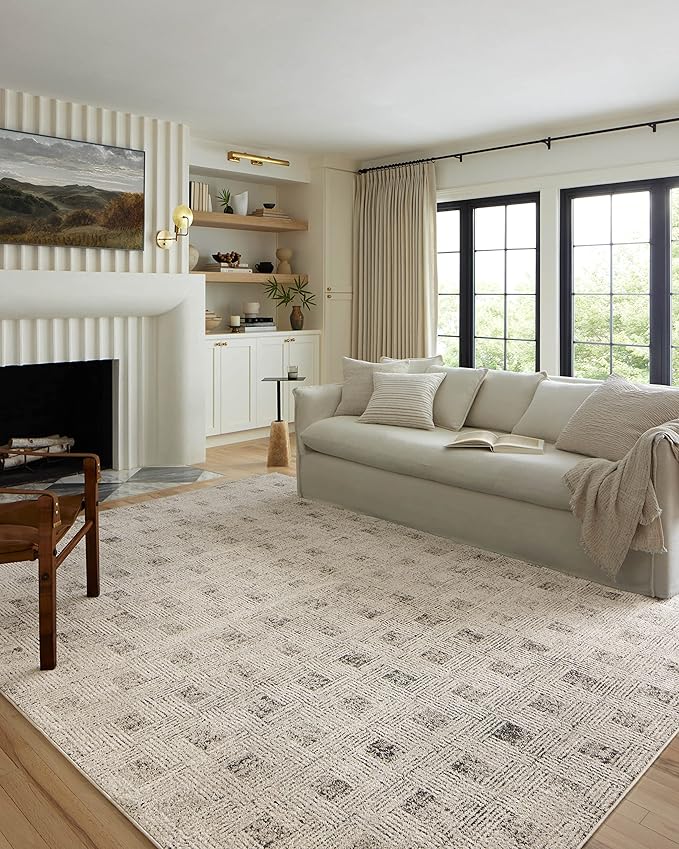 Loloi Kamala Collection KAM-01 Grey/Graphite 6'-7" x 9'-6" Area Rug