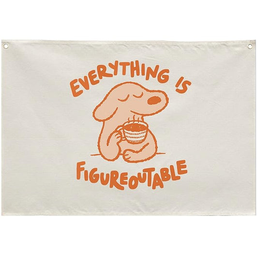 Everything is Figureoutable-Boho Rectangular Banner Flag Pennant Wall Decor Gift for Baby Boy Girl Kids,Nursery Classroom Playroom Reading Room Bedroom Decor Decor-Baby,Shower Birthday Christmas Gift