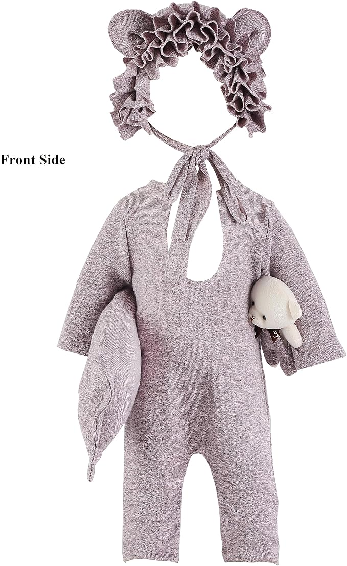 Holibeat Baby Girl Purple Photography Props Super Soft Newborn Girl Photo Shoot Outfits Costumes (Purple)