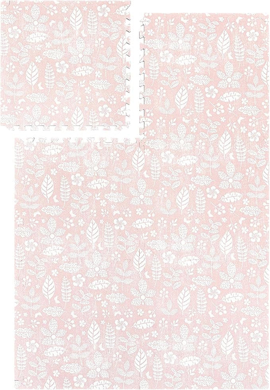 PopsyKosy Premium Baby Floor Play Mat - Thick & Cushioned 0.5 inch Playroom Foam Mat, Non-Toxic Odorless - 6 Tiles - Spacious 6x4 ft. - Stylish & Large, Waterproof for Kids & Toddlers - Baby Coral