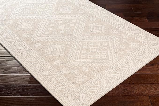 Mark&Day Wool Rugs, 6x9 Ubbena Traditional Taupe Area Rug, Beige Carpet for Living Room, Bedroom or Kitchen (6' x 9')