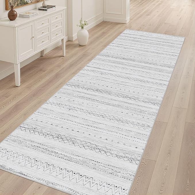 Area Rugs for Living Room Washable Living Room Rug Soft Neutral Indoor Floor Carpet Non-Slip Stain Resistant Modern Boho Rugs for Bedroom Dining Room Kids Room Nursery Office Home Grey