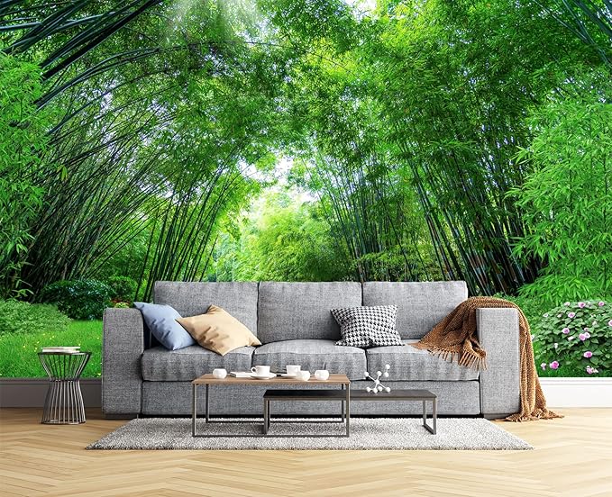 Green Bamboo Forest Wall Mural Wallpaper for Bedroom 103" x 69"