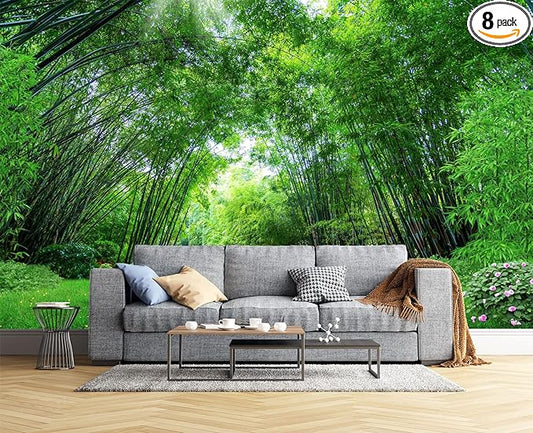 Green Bamboo Forest Wall Mural Wallpaper for Bedroom 178" x 117"
