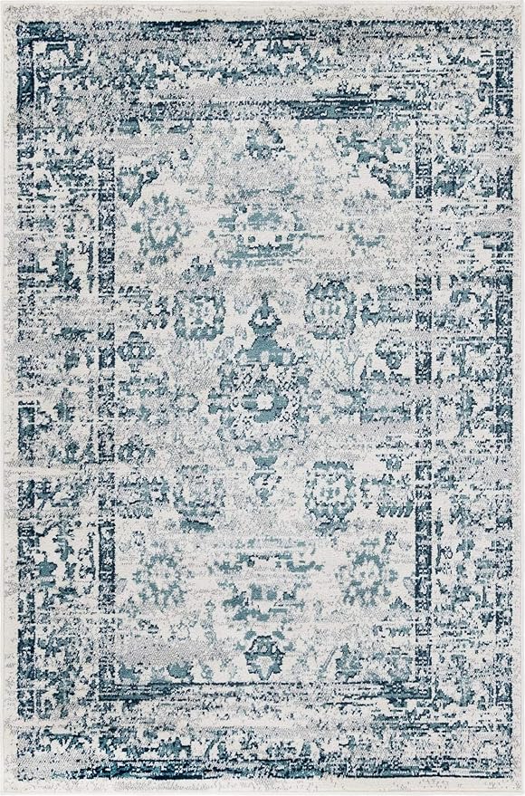 Rugs.com Charleston Collection Rug – 4' x 6' Ivory Low-Pile Rug Perfect for Living Rooms, Large Dining Rooms, Open Floorplans