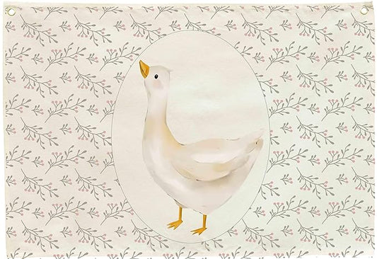 Silly Goose Nursery Rectangular Canvas Banner-Flag Wall Sign Decor for Boys Girls Toddler Kids,Baby Room Above Crib Playroom Reading Room Bedroom Decor-Easter Baby Shower Birthday Christmas Gift