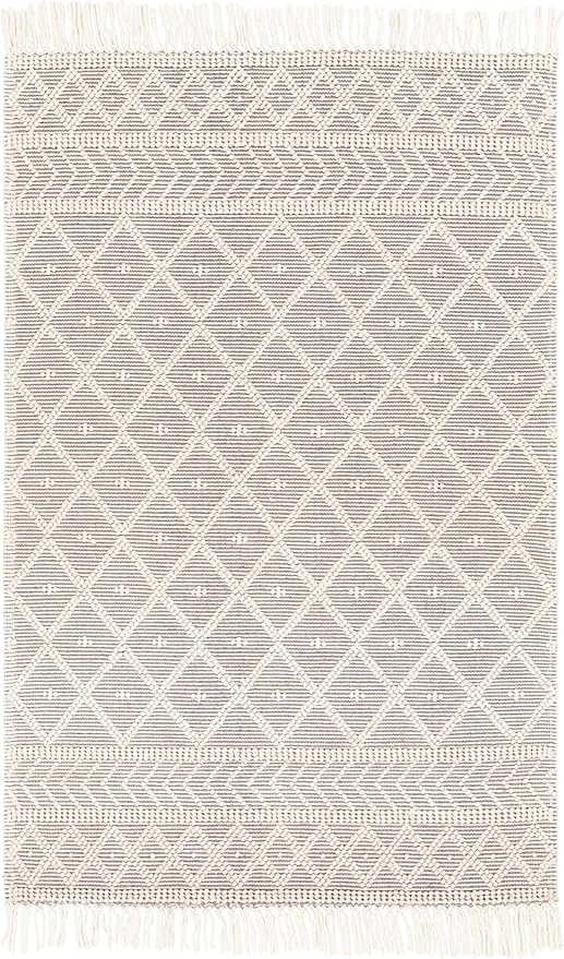 Mark&Day Wool Rugs, 2x4 Stevenage Cottage Ivory Area Rug, Ivory Charcoal Carpet for Living Room, Bedroom or Kitchen (2'3" x 3'9")