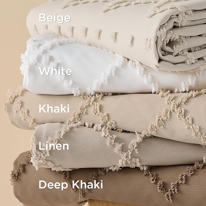 Bedsure Boho Duvet Cover Full Size - Linen Breathable & Soft Boho Bedding, Machine Washable Comforter Cover for All Seasons, Includes 1 Duvet Cover 80"x90" with 2 Pillow Shams & Zipper Closure