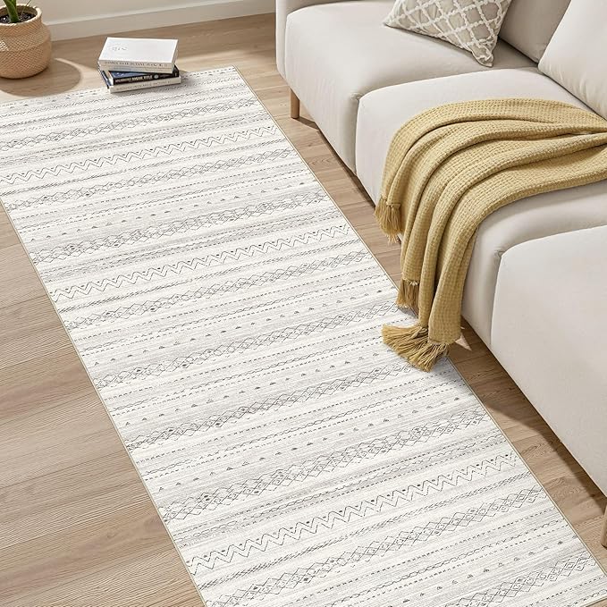 Area Rugs for Living Room Washable Living Room Rug Soft Neutral Indoor Floor Carpet Non-Slip Stain Resistant Modern Boho Rugs for Bedroom Dining Room Kids Room Nursery Office Home Brown