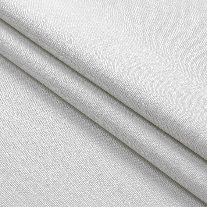 Pinch Pleated Blackout Curtain Panels with Full Blackout Liner Linen Texture Window Treatment Sets with Back Tab for Living Room Bedroom Thermal Insulated Drape with 9 Hooks, 40"x72"x2, White