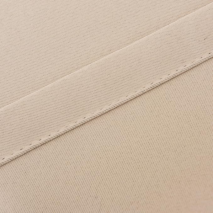 INLINAS 52 x 84 Inches Beige Blackout Curtains with Sheer Overlay - Back Tab and Rod Pocket Thermal and Noise Reduction Panels for Bedroom and Living Room Light Blocking and Energy Saving, Set of 2