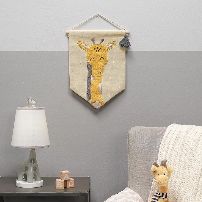 Lambs & Ivy Giraffe Canvas Banner Nursery Wall Art/Wall Hanging - Yellow