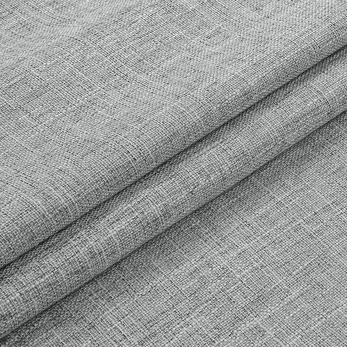 Gray Pinch Pleated Full Blackout Curtains Linen Texture Thermal Insulated Window Treatment Panel 84 Inch for Living Room Bedroom Noise Reducing Back Tab Drapes with Hooks, 1 Panel, 60"Wx84"L