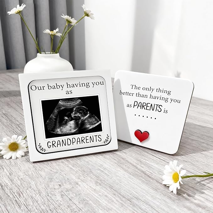 Pregnancy Announcement for Grandma Grandparents, Ultrasound Photo Frame Surprise Box, Baby Announcement Gifts for Dad Mom, Baby Coming Soon Announcement, Pregnancy Reveal Gifts to Grandparents